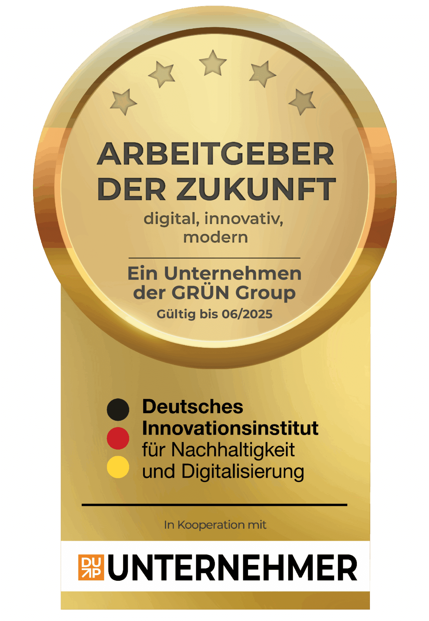 GRÜN med info als Arbeitgeber der Zukunft ausgezeichnet.